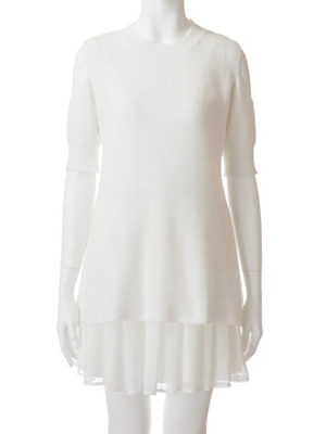 肩あきニットコンビワンピース