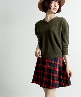 WEGO　チェックプリーツスカート