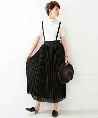 BEAMS WOMEN　Ray BEAMS / サス付 プリーツ マキシスカート