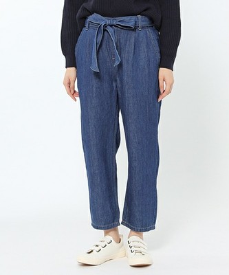 コットンリネンデニムイージーテーパードパンツ