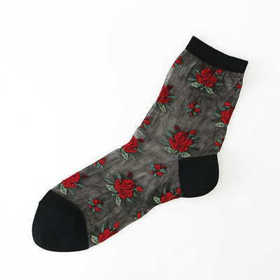 チュールノワールローズショートソックス