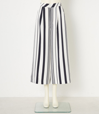 Lilidia ランダムストライプアンクルJ/WワイドPT