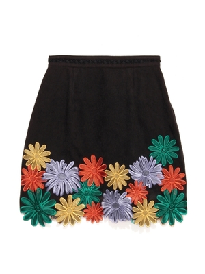 Lily Brown フラワー刺繍台形スカート