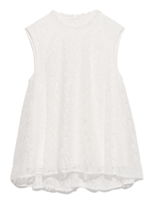 Mila Owen (ミラ オーウェン)  Ａラインノースリーブレースプルオーバー