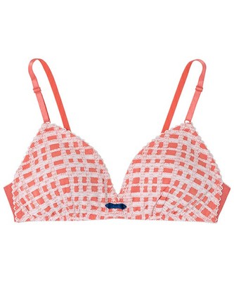 ブロックチェックレース ノンワイヤーブラ