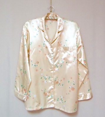 printed satin pajama shirt