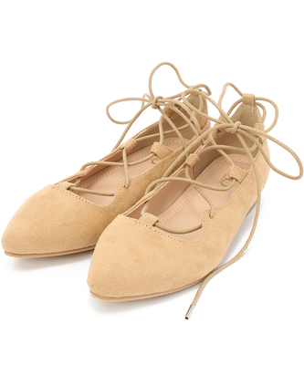 レースアップフラットシューズ