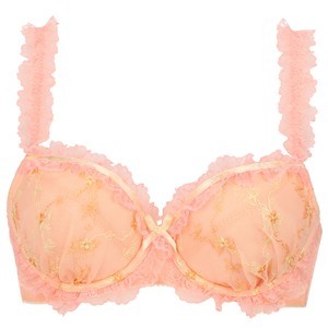 小花×リボンレース ブラ&ショーツセット