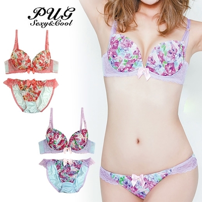 ＳＷＥＥＴ＊ＦＬＯＷＥＲプリント３／４カップブラ＆ショーツ