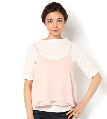 裾重ねシフォンキャミソール