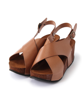 レザークロスウェッジソール