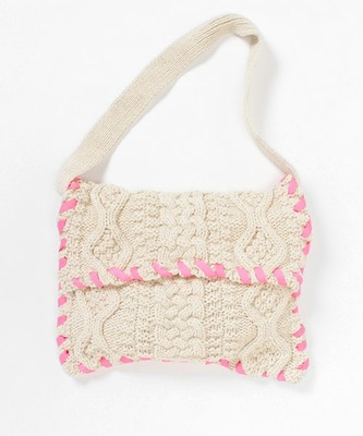 【CASSELINI】【WEB限定】コットンアラン編みショルダー