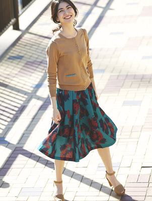 【Flower print skirt】レディース 花柄　スカート