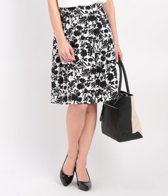 バイカラーフラワーAラインスカート 