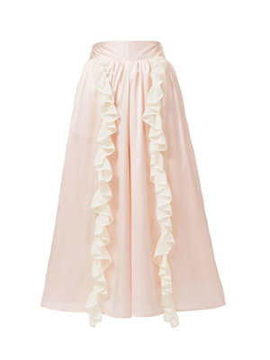 シフォンフリルサテンワイドパンツ