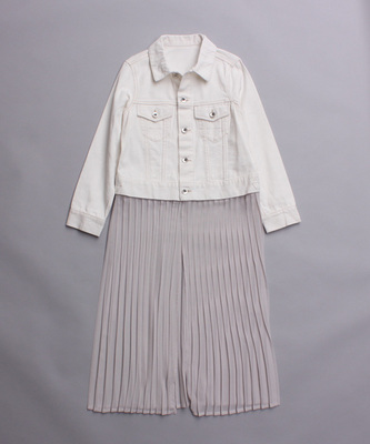 プリーツスカート付きGジャン　12.5oz