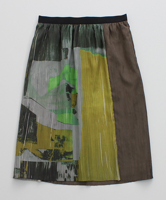 転写プリーツ　ミディSK