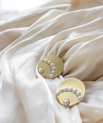 BIGサークルパール　イヤリング