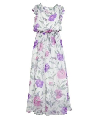 ボタニカルフラワー柄シルクワンピース