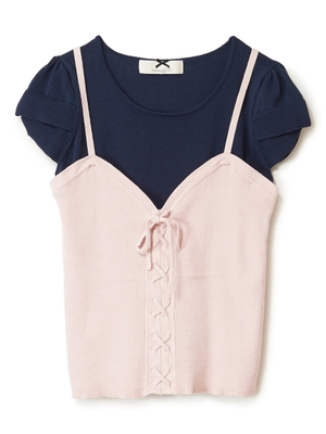 キャミツキニットトップス