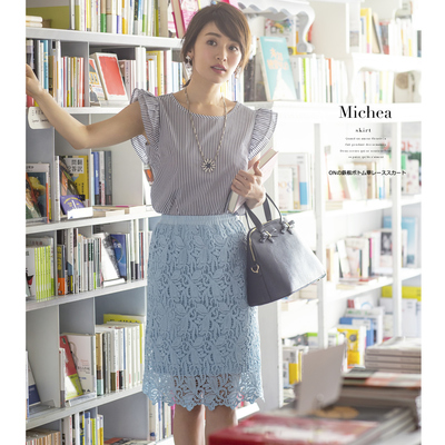 ONの鉄板ボトム華レーススカート 【michea　ミシェラ】