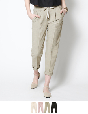 ウエストゴムテーパードパンツ