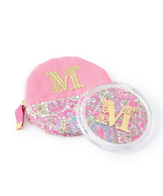 リバティプリントイニシャルケース入りミラー