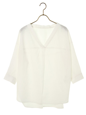 Vネックシャツプルオーバー