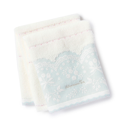 レース柄フェイスタオル