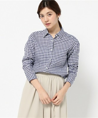 HERDMANS リネンギンガムビッグシャツ