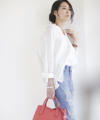 フレンチリネンスキッパーシャツ