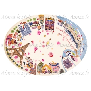 オーバルプレート　パリの絵地図