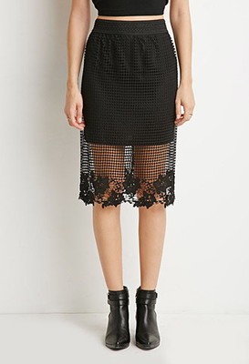 フラワークロシェオーバーレイスカート