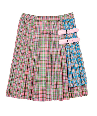 GREED CHECK PLEATS SKIRT