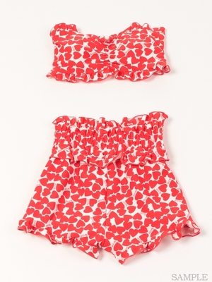 lilLilly (リルリリー) ハートプリントシャーリングビキニ