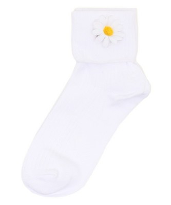 フラワーブローチソックス