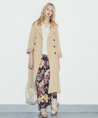 【Omekashi】リネントレンチコート