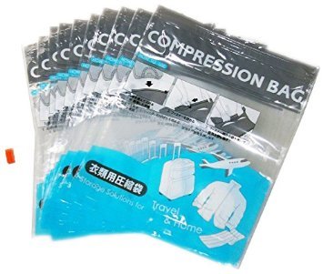 押すだけ 簡単 衣類用圧縮袋 10枚セット