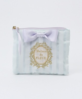 ストライプリボンティッシュポーチ