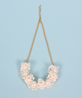 レース×パール　ネックレス