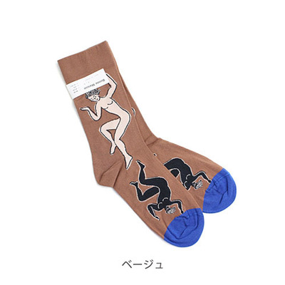ボン・メゾン／レディースソックス「ダンス」（ベージュ）