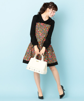 レトロフラワートロンプ ワンピース