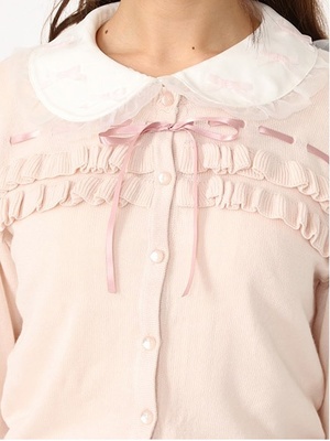 フリルリボンカーディガン