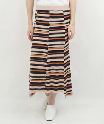 ボーダーパネルスカート