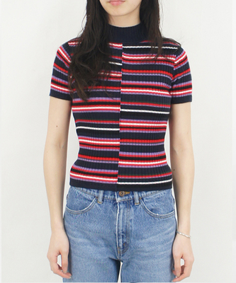 ボーダーハーフスリーブ(予約受付中)Girlshood top