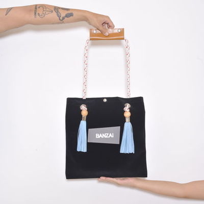 SUEDE BONDING TOTE_BK