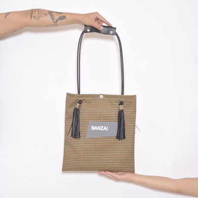 TOTE BAG_PLAID/BK