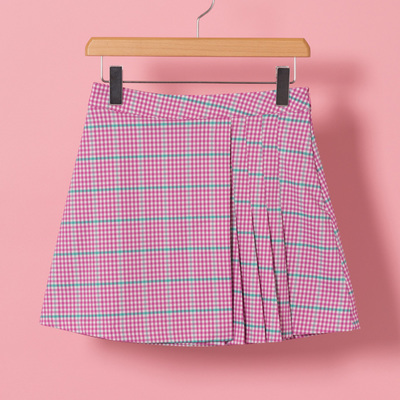 Check Pleats Skirt