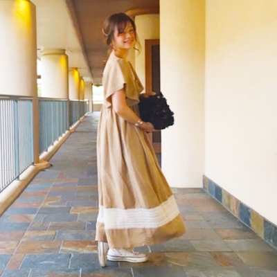 Shirring Scarf Sleeve Maxi One-piece