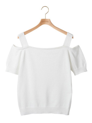 オフショルニットトップス